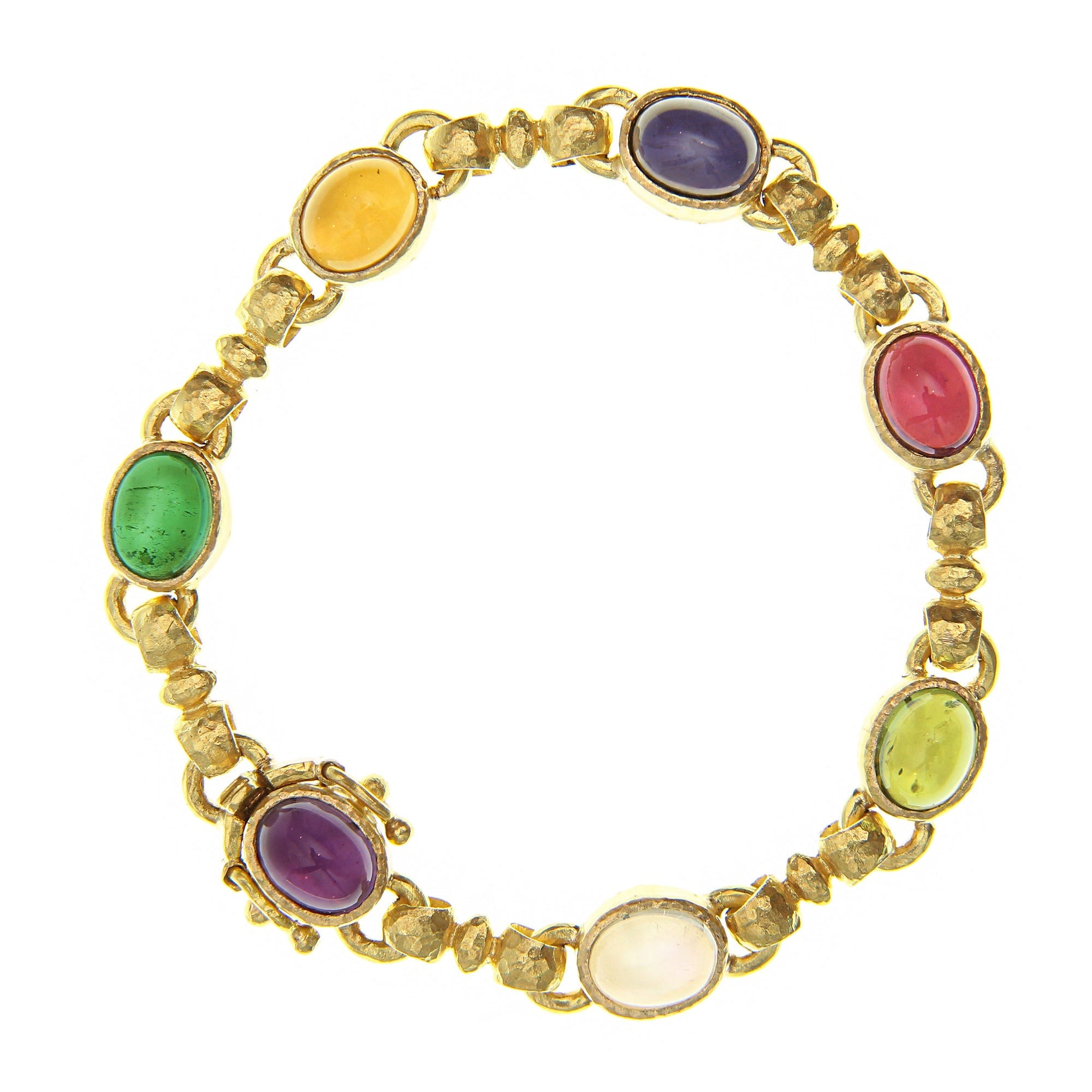 Elizabeth Locke Tutti Frutti Celtic Link Bracelet in Yellow Gold