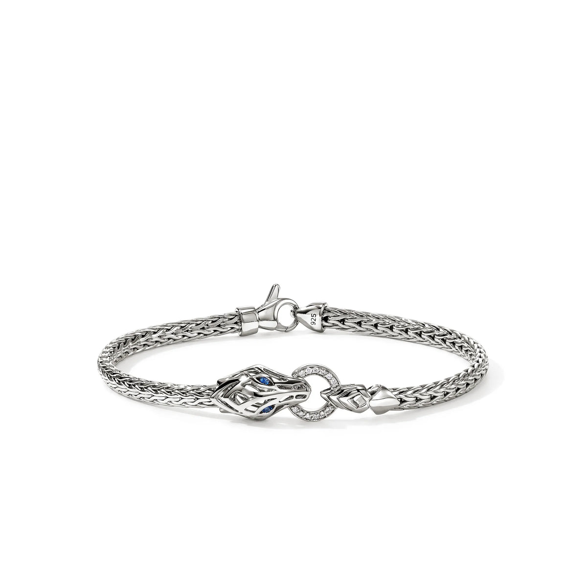 John Hardy Blue Sapphire Naga Bracelet in Sterling Silver
