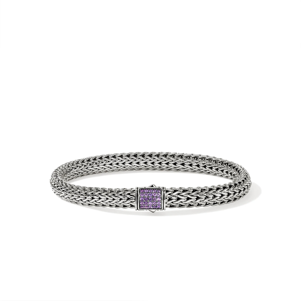 John Hardy Amethyst Icon Bracelet in Sterling Silver, 6.5MM