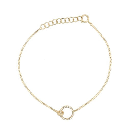 Interlocking Circle Diamond Bracelet in 14K Yellow Gold