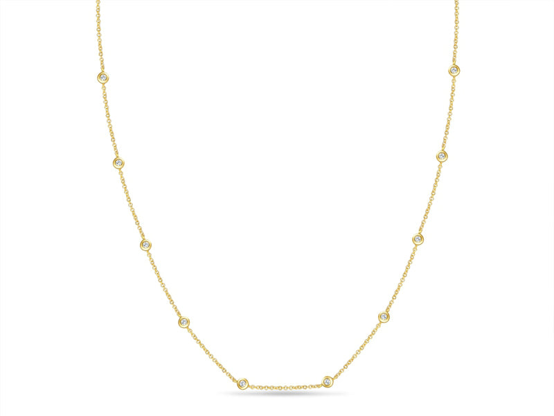 Diamonds By The Yard Bezel Necklace in 14K Yellow Gold