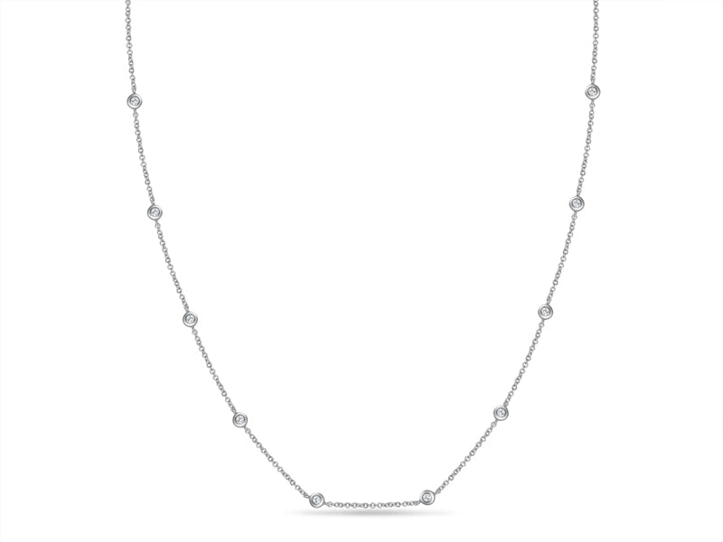 Diamonds By The Yard Bezel Necklace in 14K White Gold