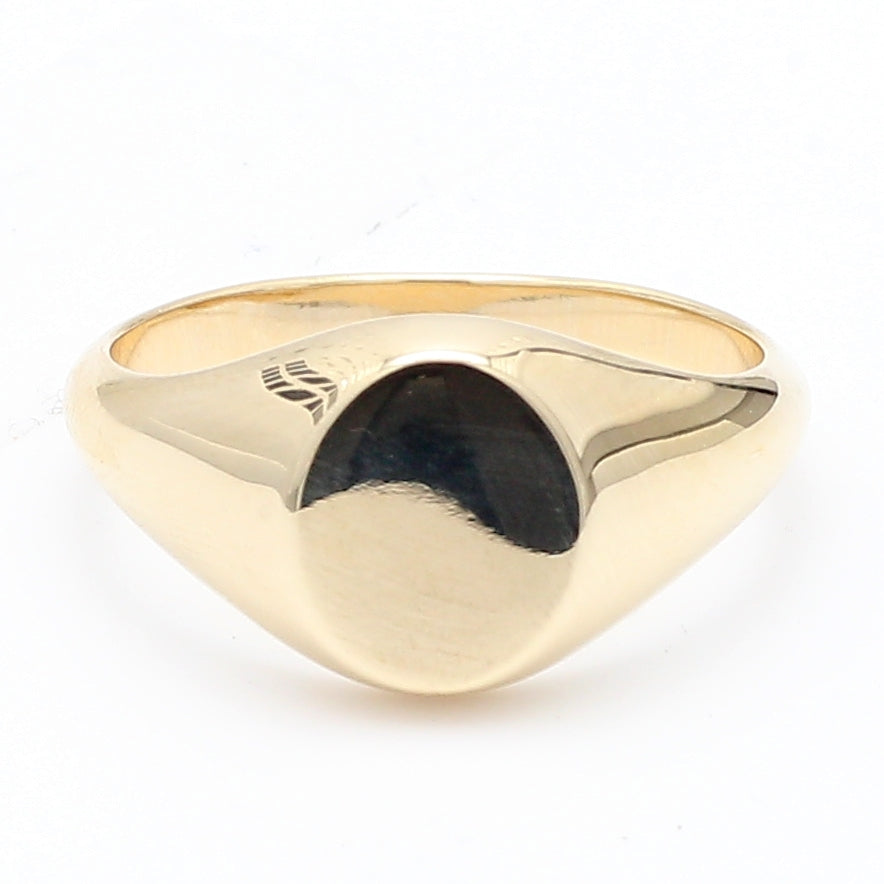 World's Most Perfect Signet Ring Mini in 14K Yellow Gold, Size 7