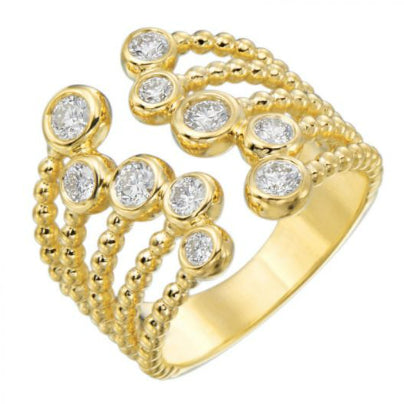Gumuchian Nutmeg Zigzag Cuff Ring in 18K Yellow Gold, Size 7