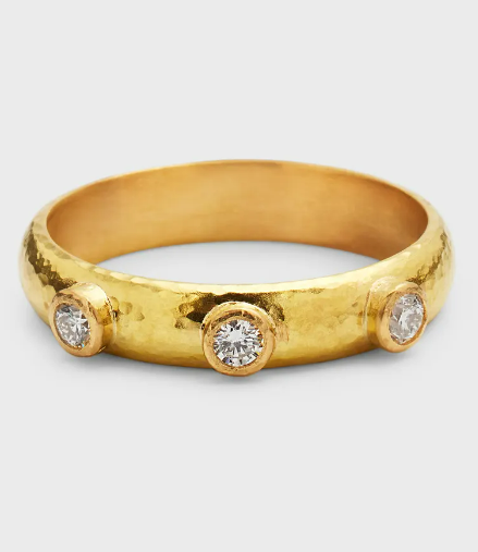 Elizabeth Locke Stack Ring in Yellow Gold