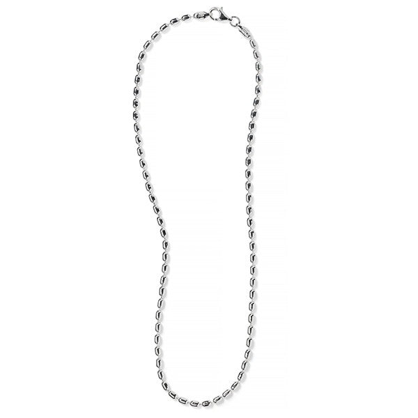 Rice Bead Chain Necklace in Sterling Silver , 18" Length
