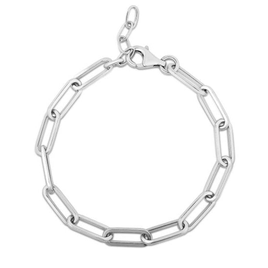 Paperclip Link Bracelet in Sterling Silver