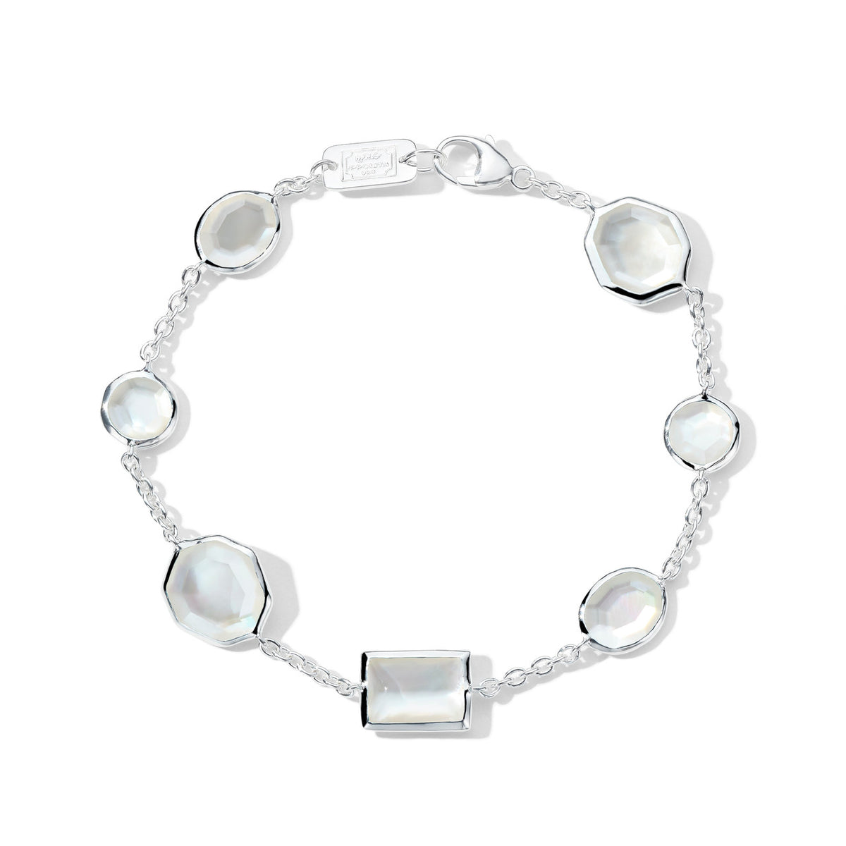 Ippolita Mother of Pearl Mixed-Cut Station Bracelet in Sterling Silver
