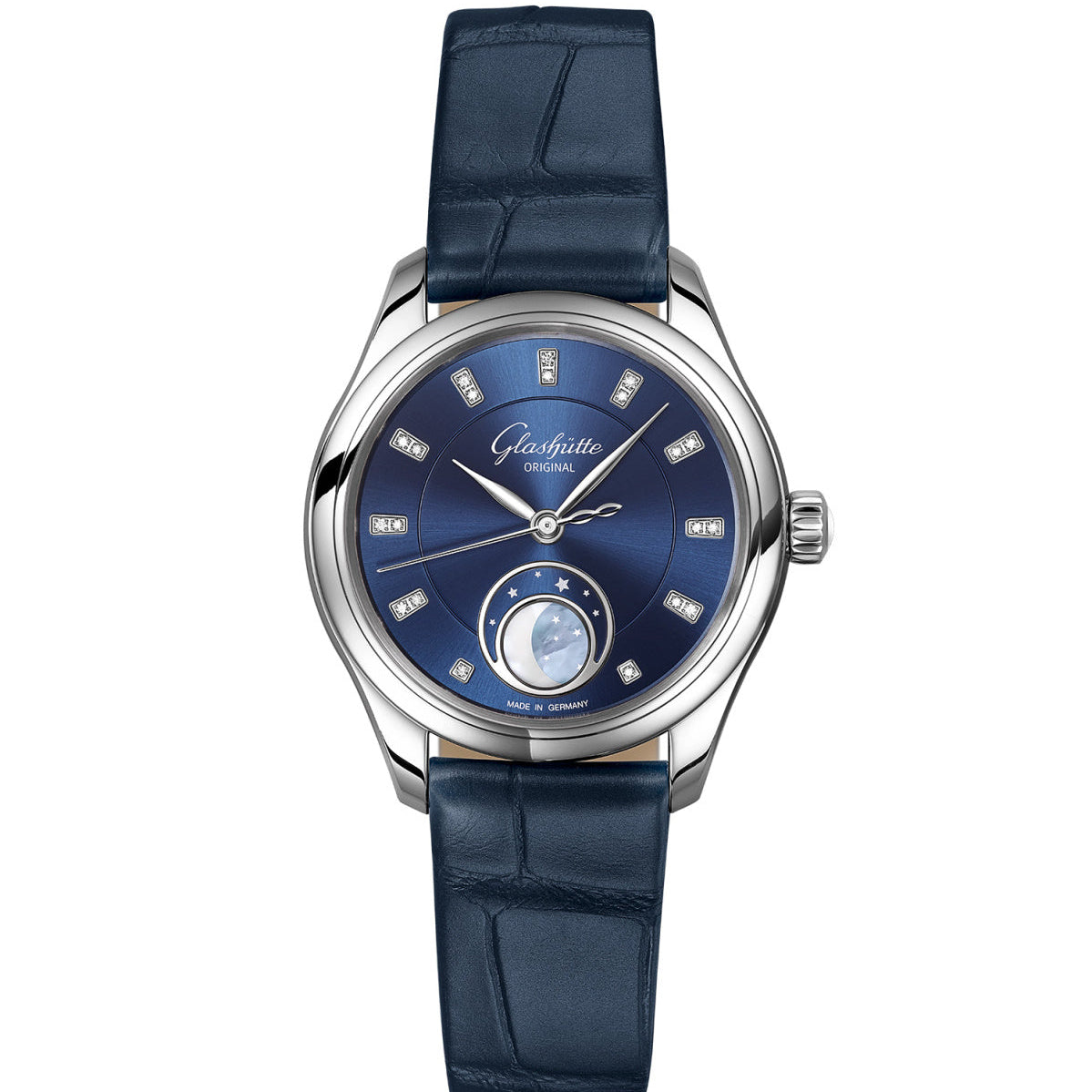 Glashutte Original Serenade Luna Watch with Blue Leather Strap