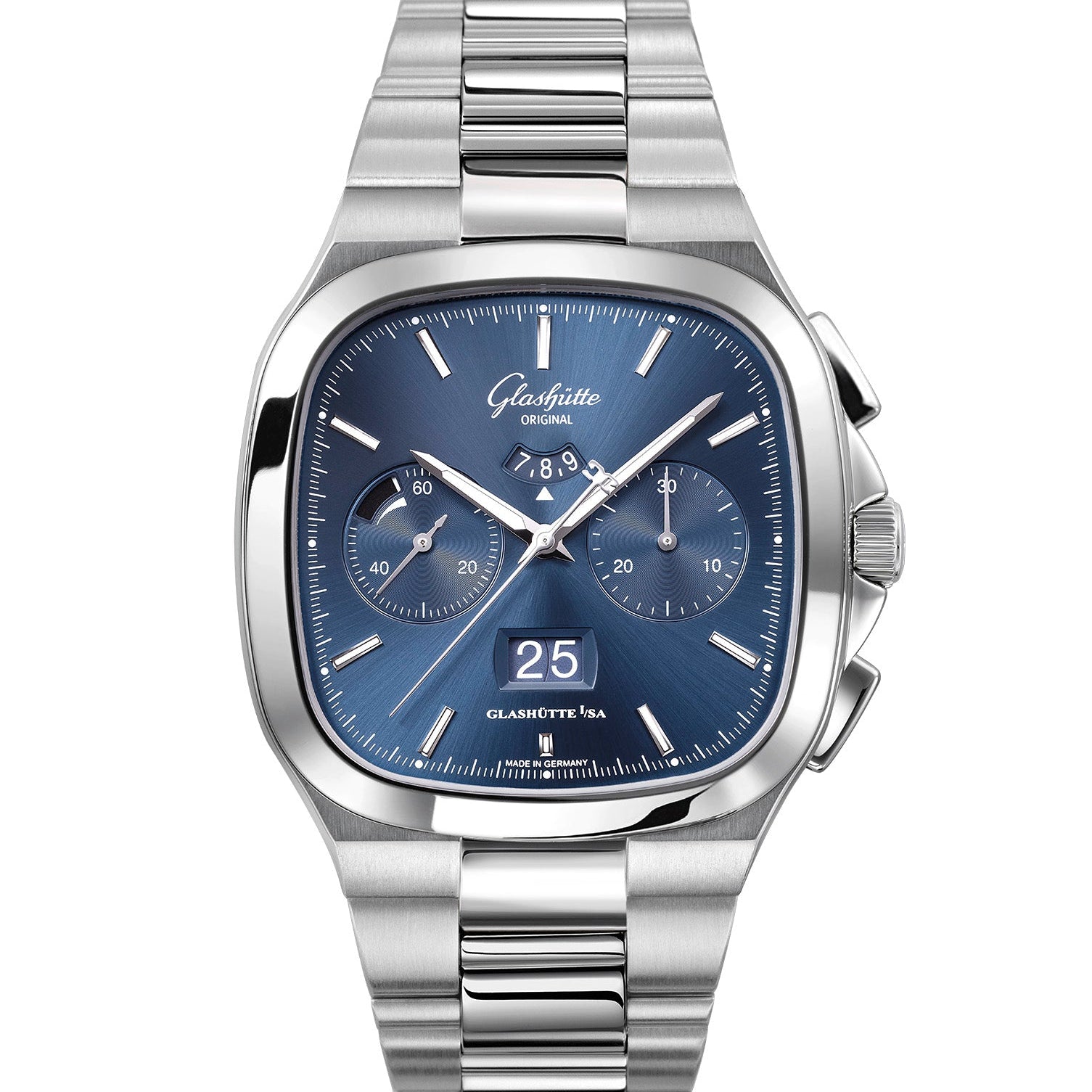 Glashutte Original Seventies Chronograph Panorama Date Watch in Stainless Steel