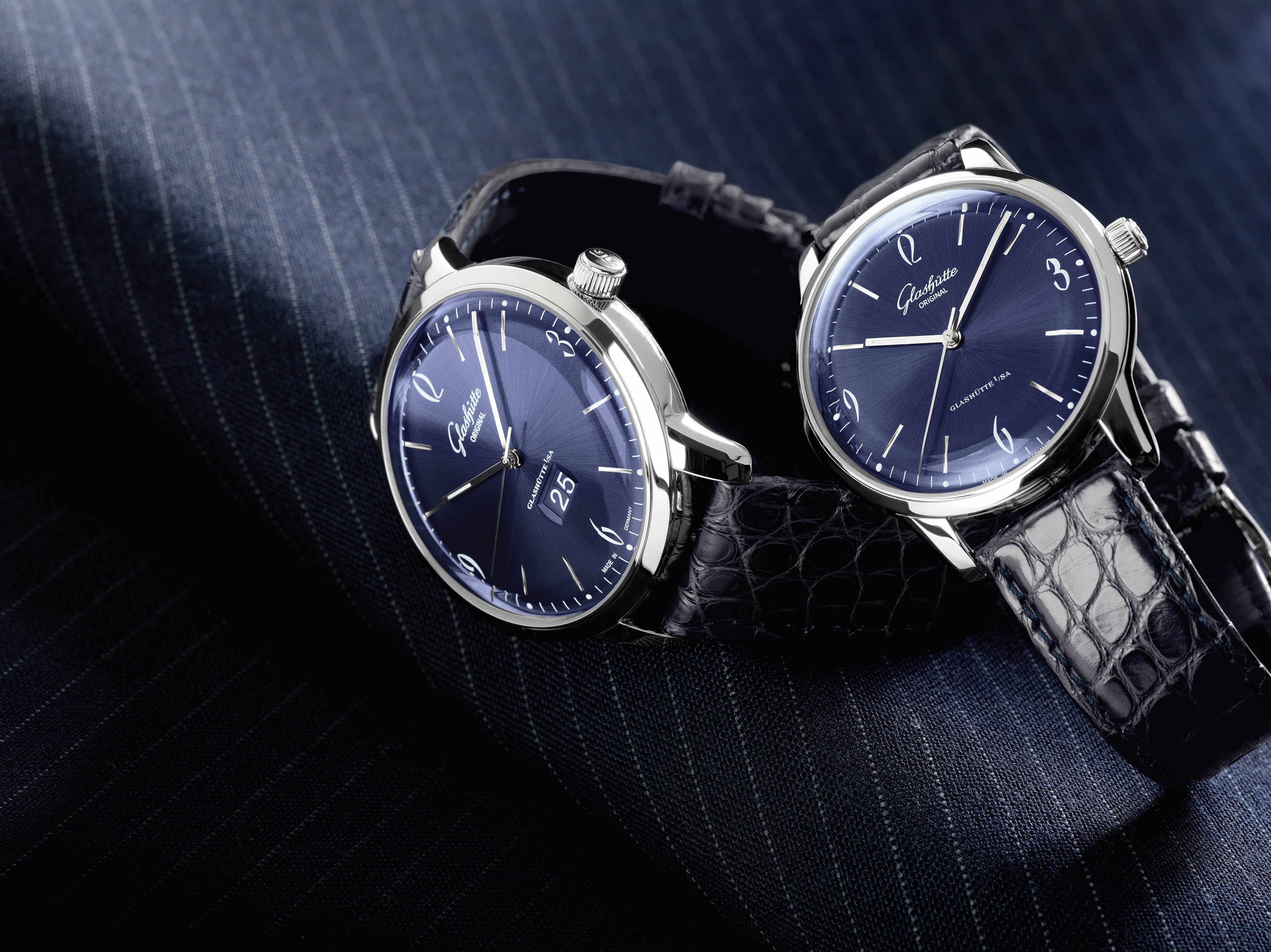 Glashutte Original Sixties Watch with Blue Alligator Strap