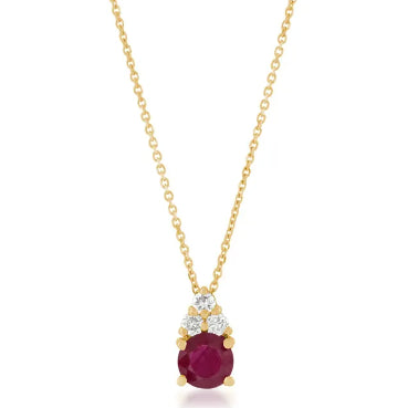 Ruby Pendant Necklace in 14K Yellow Gold