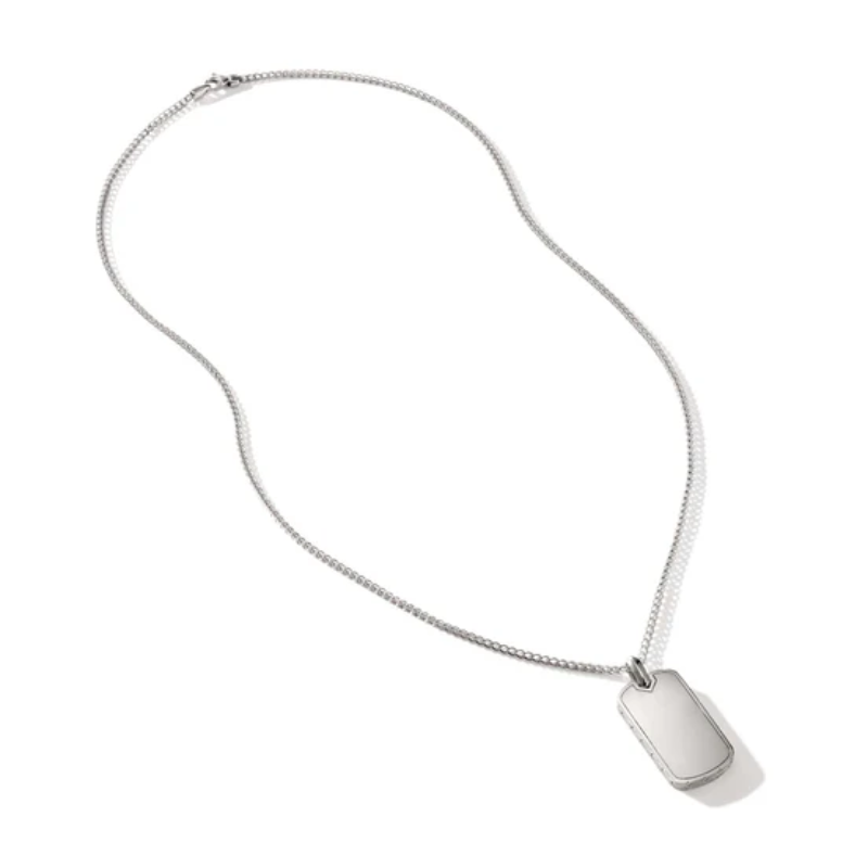John Hardy Men's Black Onyx ID Tag Pendant Necklace