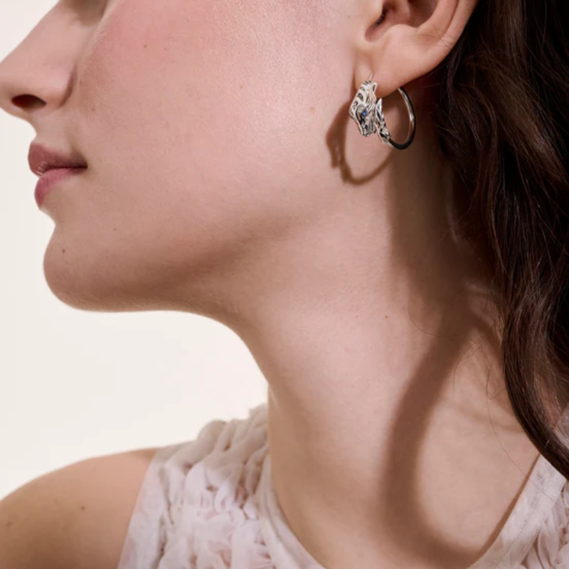 John Hardy Naga Hoop Earrings in Sterling Silver