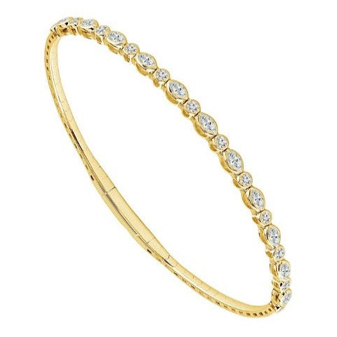 Bezel Set Flex Bracelet in 14K Yellow Gold