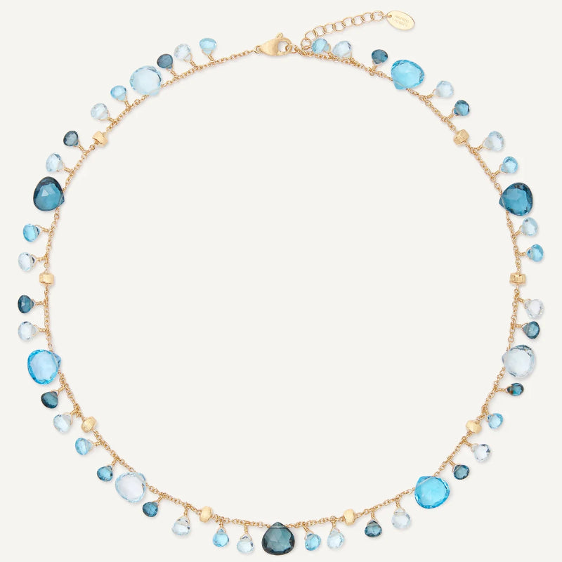 Marco Bicego Paradise Mixed Topaz Station Dangle Necklace in 18K Yellow Gold