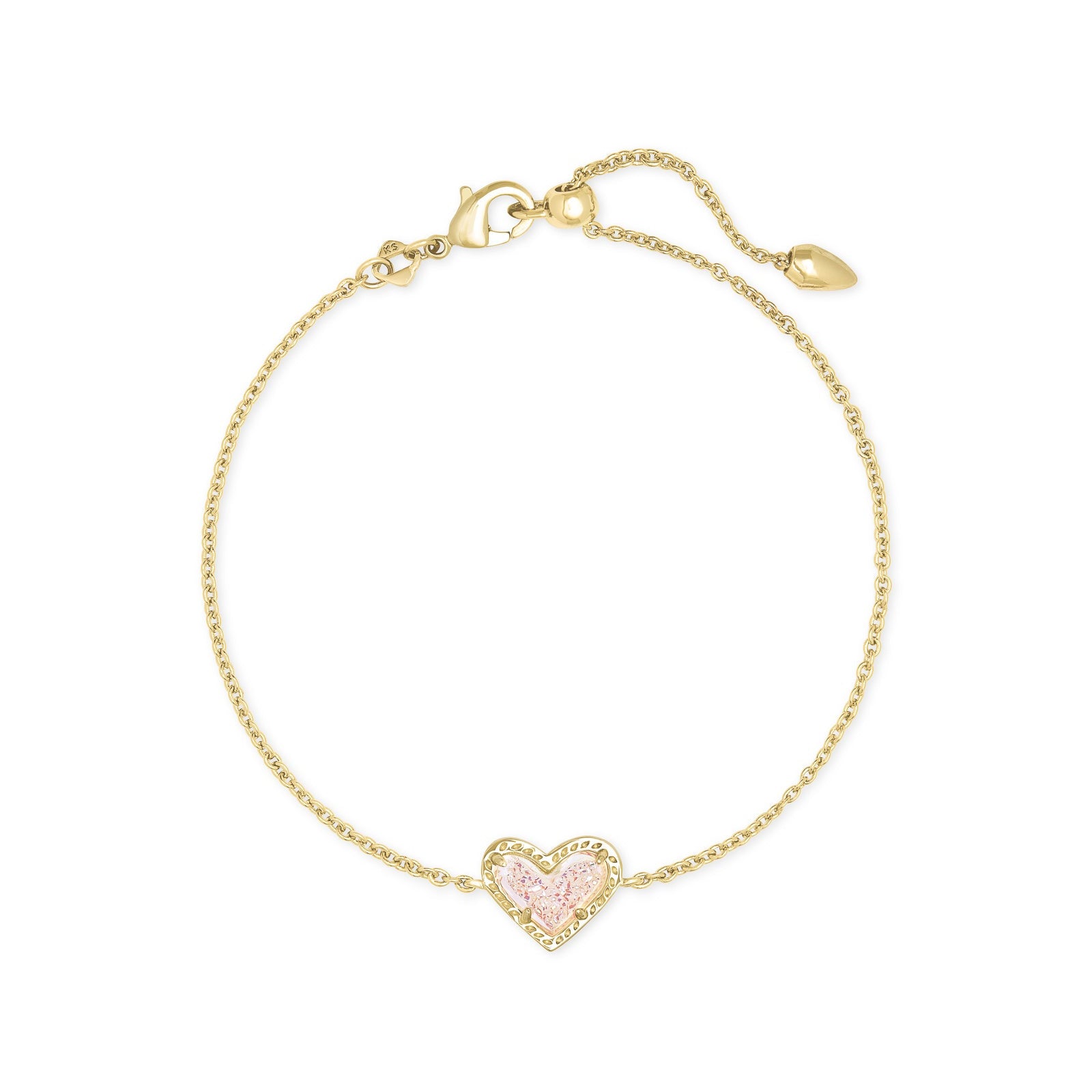 Kendra Scott Ari Heart Delicate Chain Bracelet in Iridescent Drusy