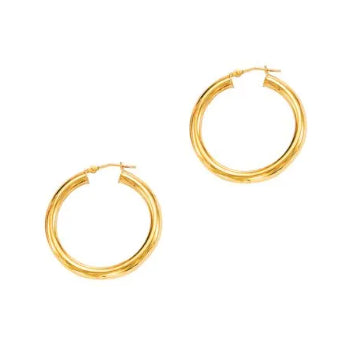 30MM Hollow Hoop Earrings in 14K Yellow Gold