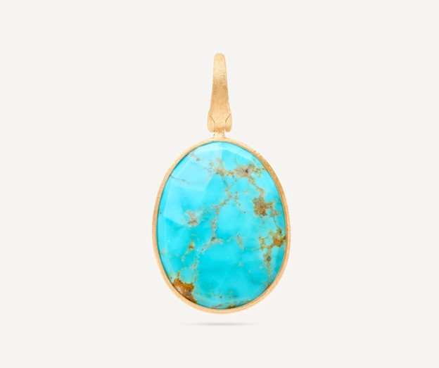 Marco Bicego Lunaria Turquoise Pendant Necklace in Yellow Gold