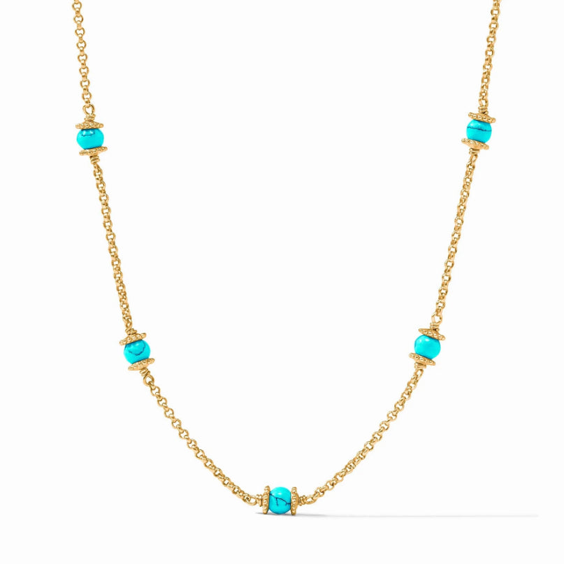 Julie Vos Hydra Delicate Station Necklace in Turquoise