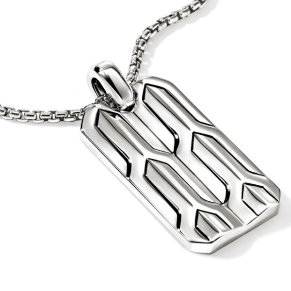 John Hardy Men's Tag Pendant Box Chain Necklace