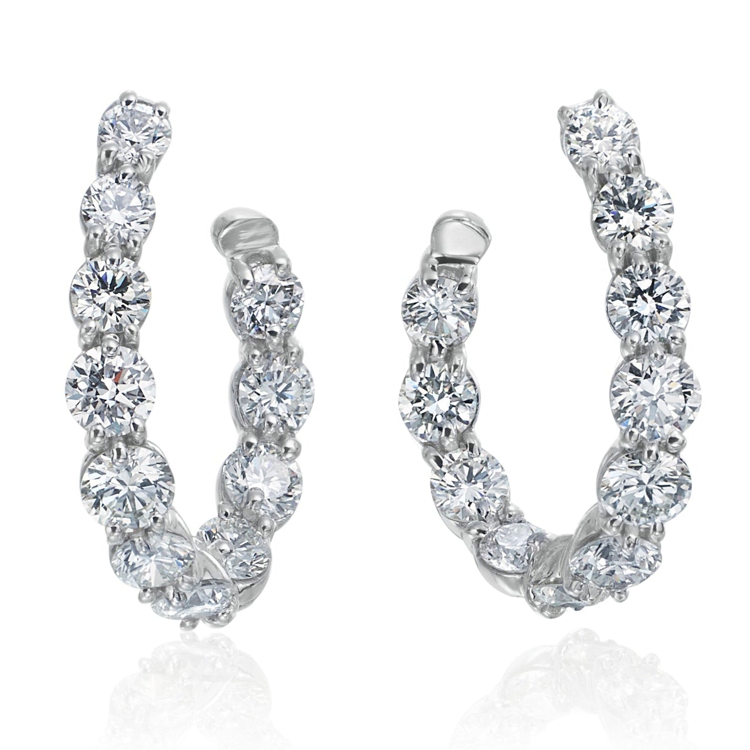 Gumuchian New Moon Hoop Earrings in 18K White Gold