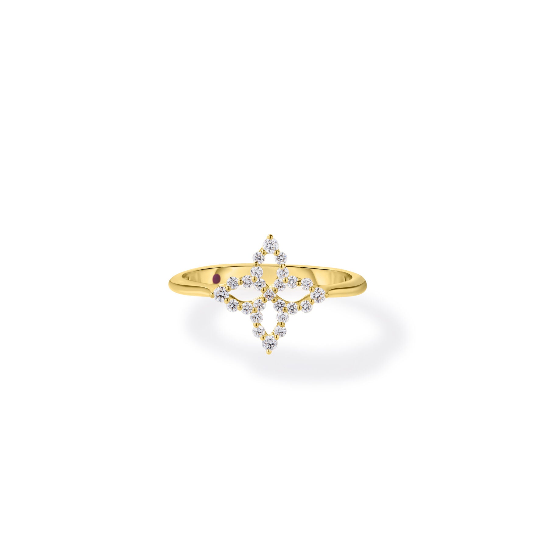 Roberto Coin Princess Flower Diamond Ring in 18K Yellow Gold, Size 6.5