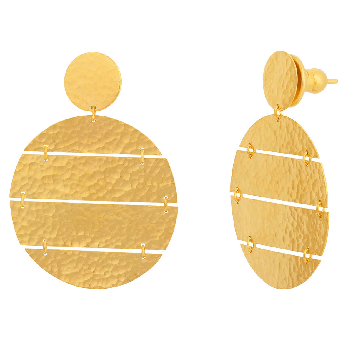 Gurhan Lush Circle Single Drop Earrings in 22K Yellow Gold