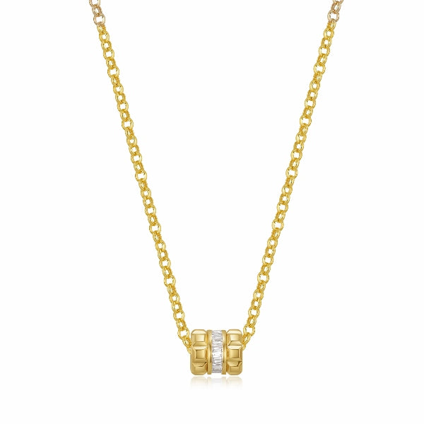 Baguette Diamond Pendant Necklace in 14K Yellow Gold