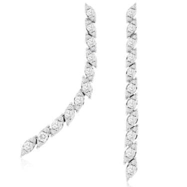 Diamond Dangle Drop Earrings in 14K White Gold