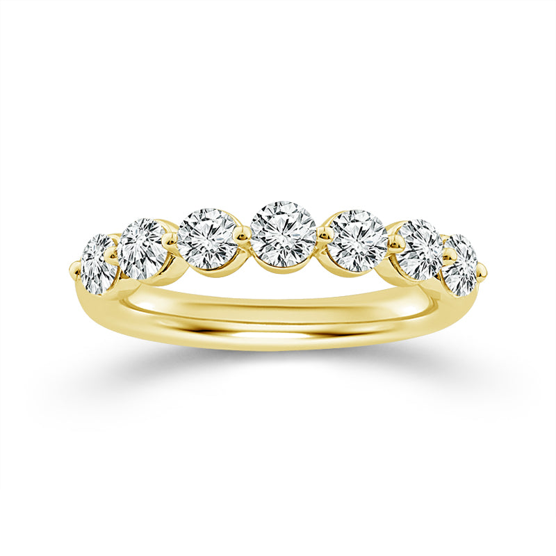 Single Prong 1.00CT Diamond Band in 14K Yellow Gold, Size 7