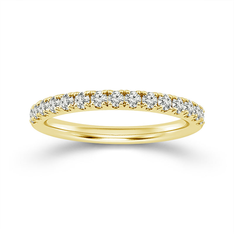 French Set 0.33CT Diamond Band in 14K Yellow Gold, Size 7