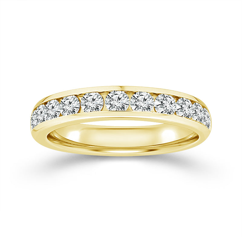 Channel Set 1.00CT Diamond Band in 14K Yellow Gold, Size 7