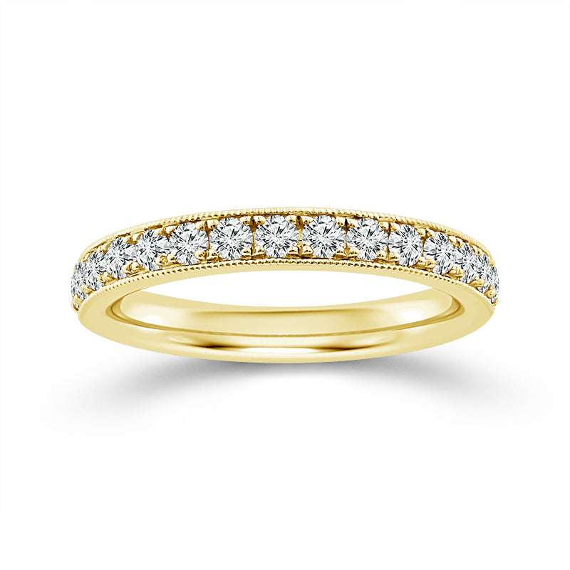 Micro Pave 0.50CT Diamond Band in 14K Yellow Gold, Size 7