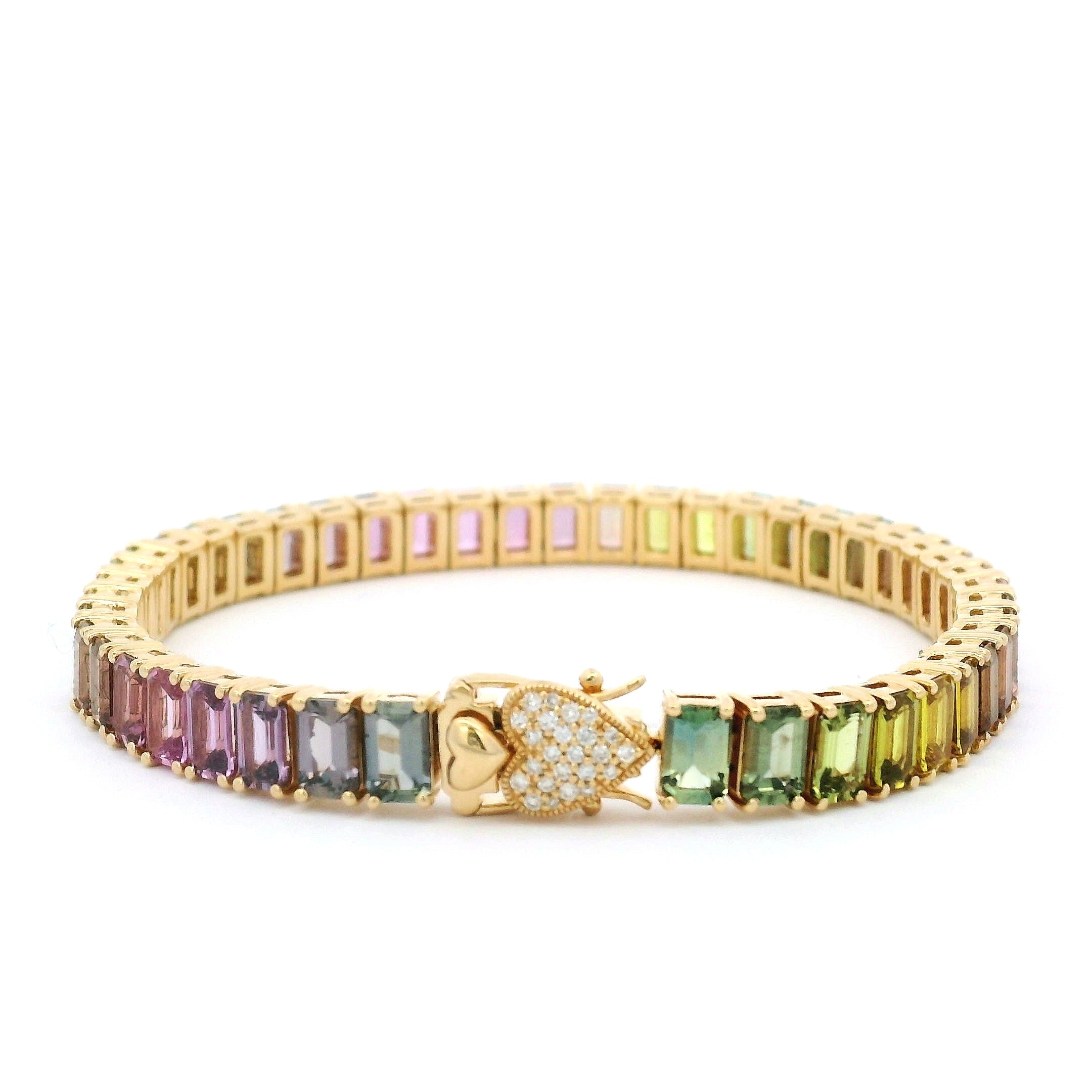 Erica Courtney Multi Sapphire Tennis Bracelet in 18K Yellow Gold