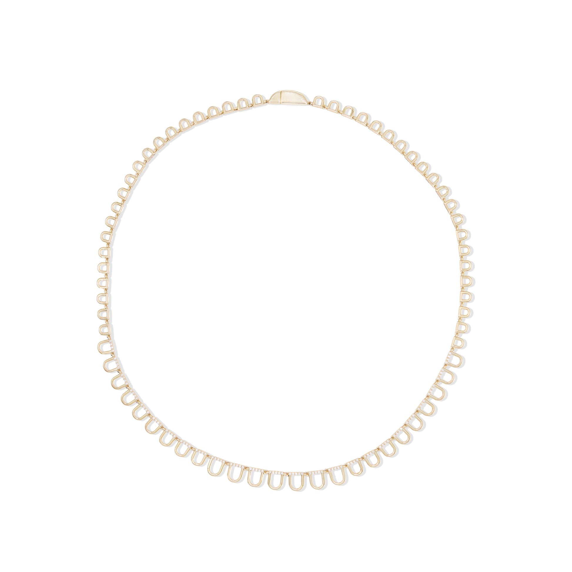 Campbell + Charlotte Found Curve Diamond Riviere Necklace in 14K Yellow Gold