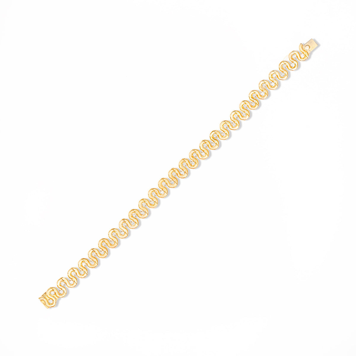Campbell + Charlotte Squiggle Diamond Bracelet in 14K Yellow Gold