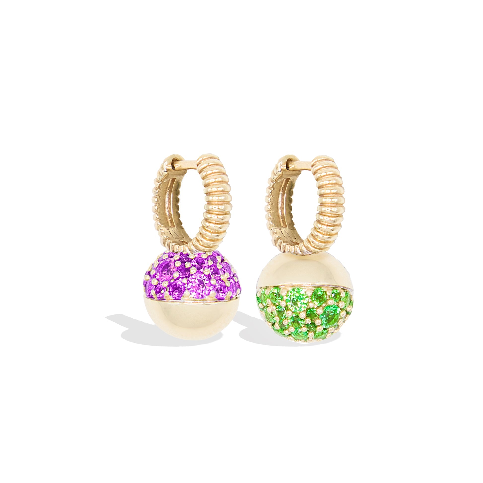 Campbell + Charlotte Revel Mini Bobble Huggie Earrings in 14K Yellow Gold