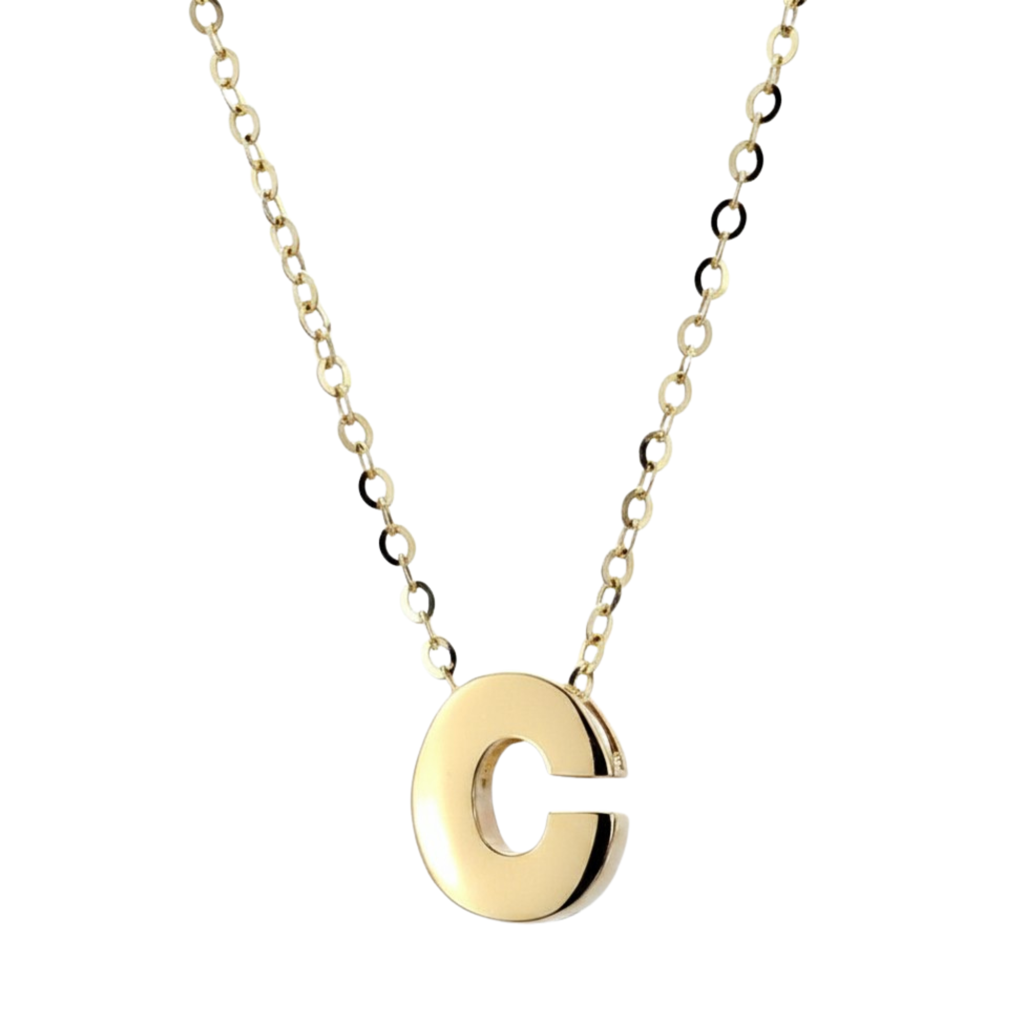 C Initial Pendant Necklace in 14K Yellow Gold