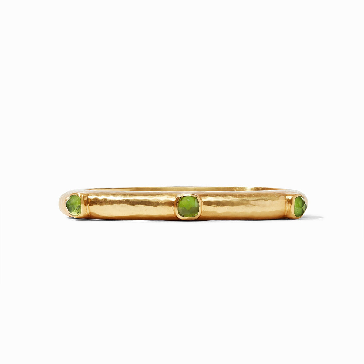 Julie Vos Catalina Hinge Bangle in Iridescent Palmetto Green
