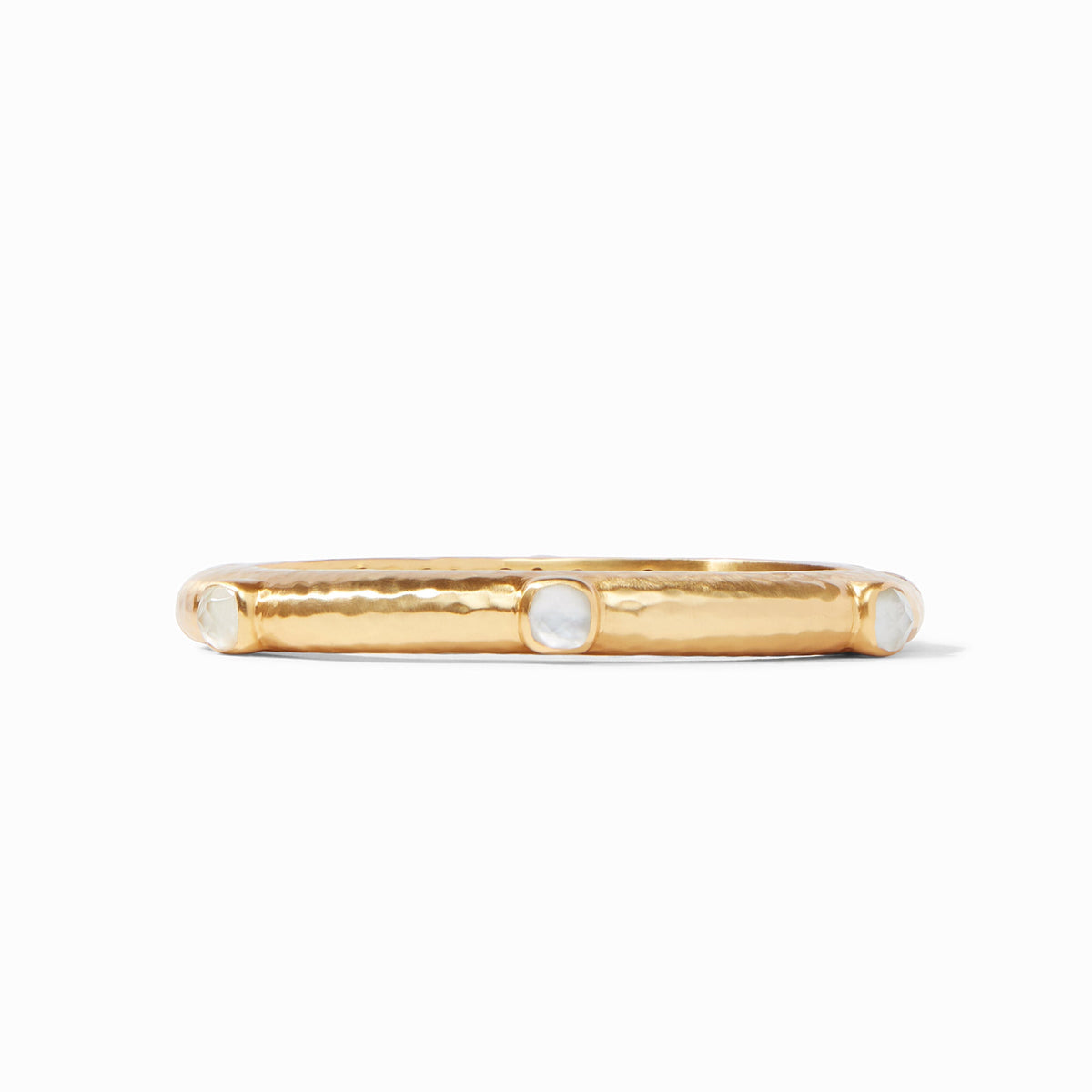 Julie Vos Catalina Hinge Bangle in Iridescent Clear Crystal