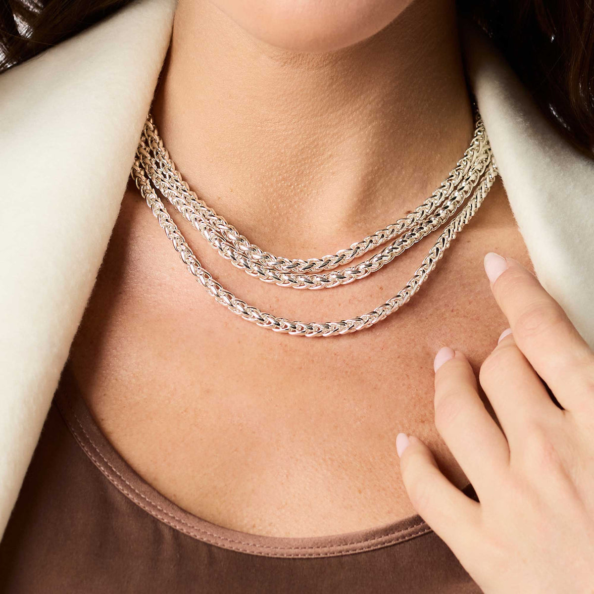 Julie Vos Cobblestone Link Necklace in Silver