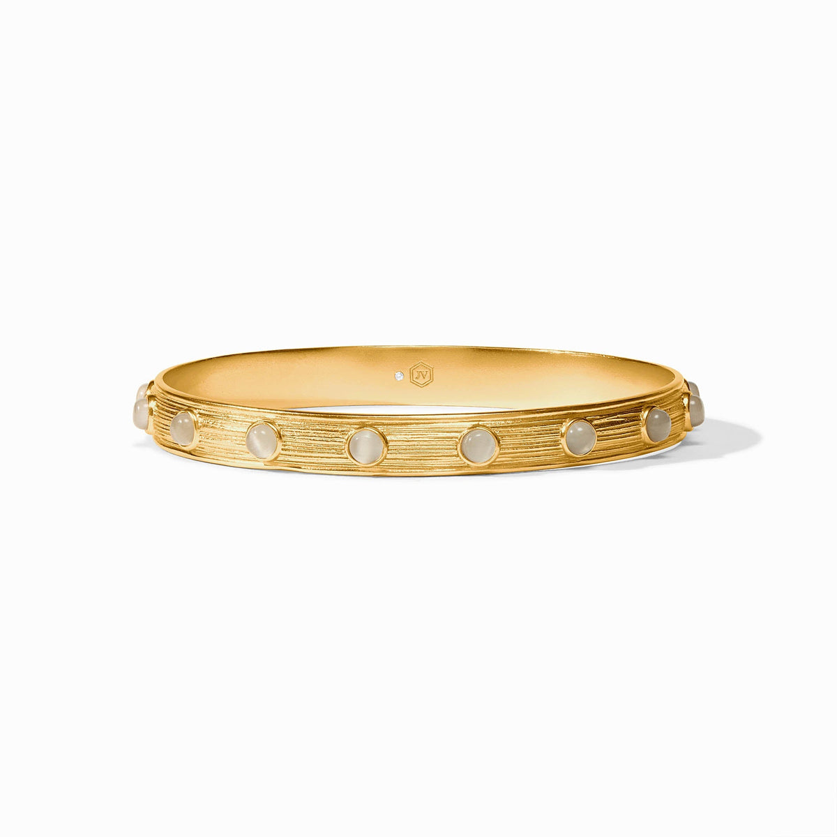 Julie Vos Cobblestone Stone Bangle in Ivory Cat's Eye