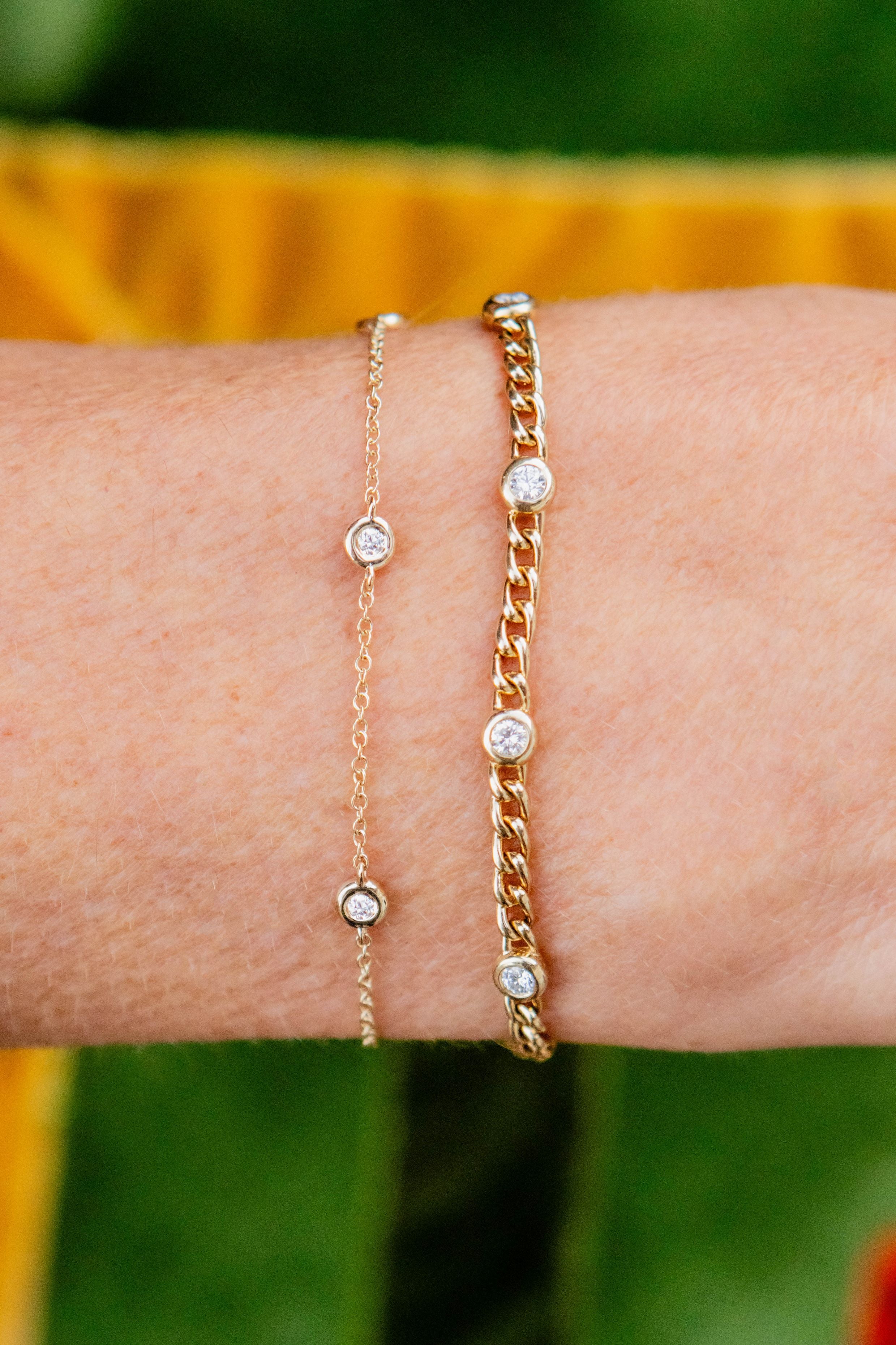 Diamond by the Yard Bracelet in 14K Yellow Gold
