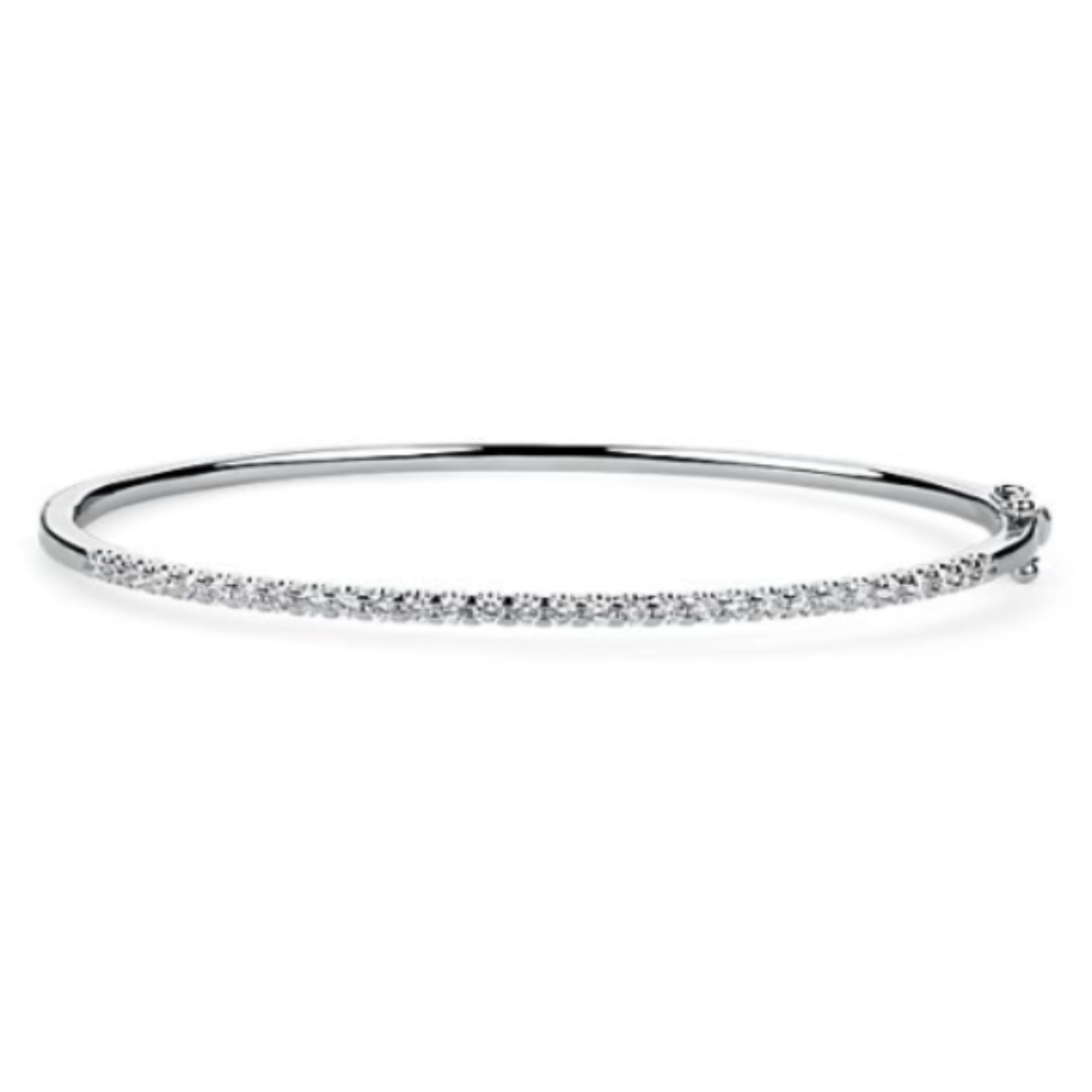 Hinge Diamond Bangle Bracelet in 14K White Gold