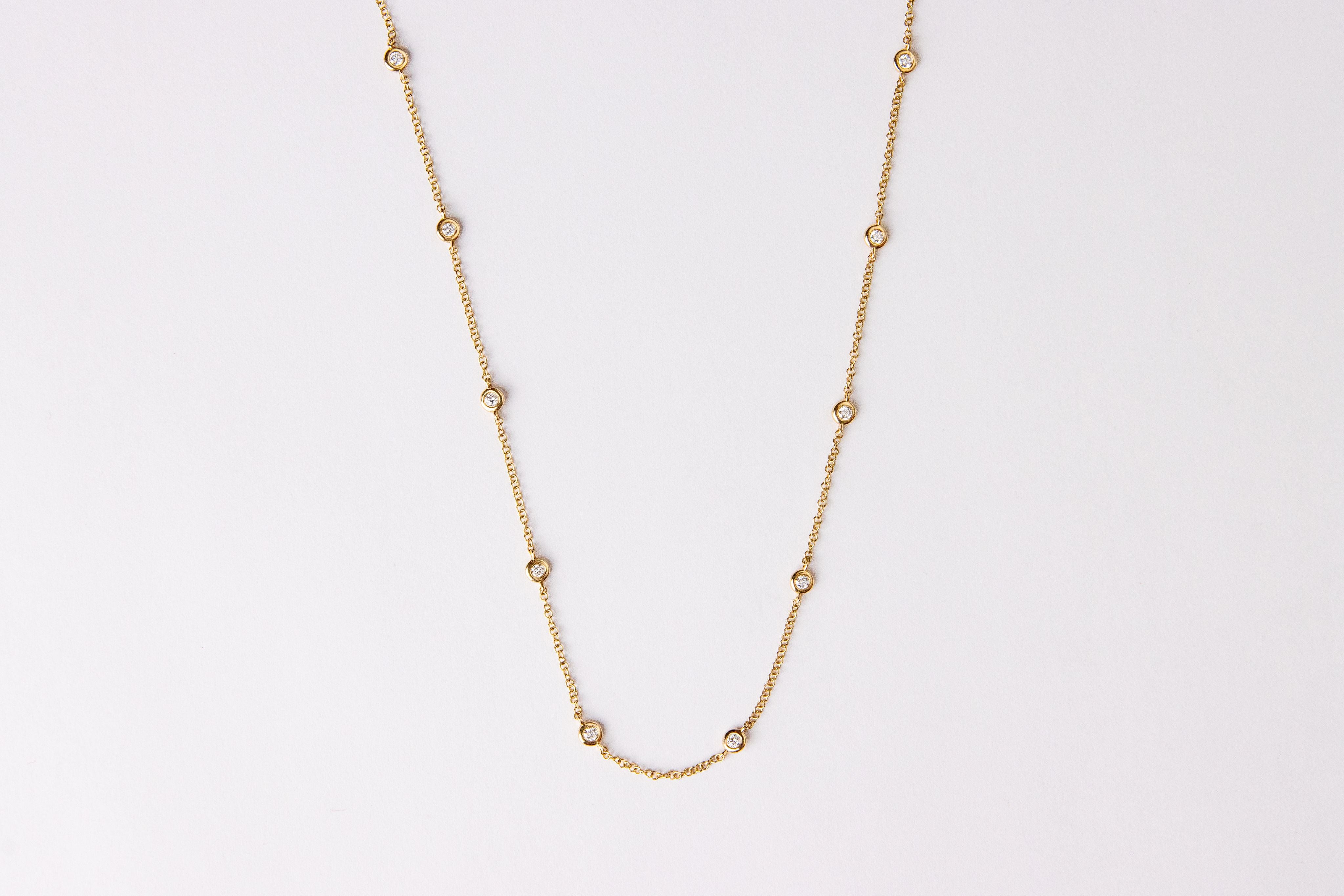 Diamonds By The Yard Bezel Necklace in 14K Yellow Gold