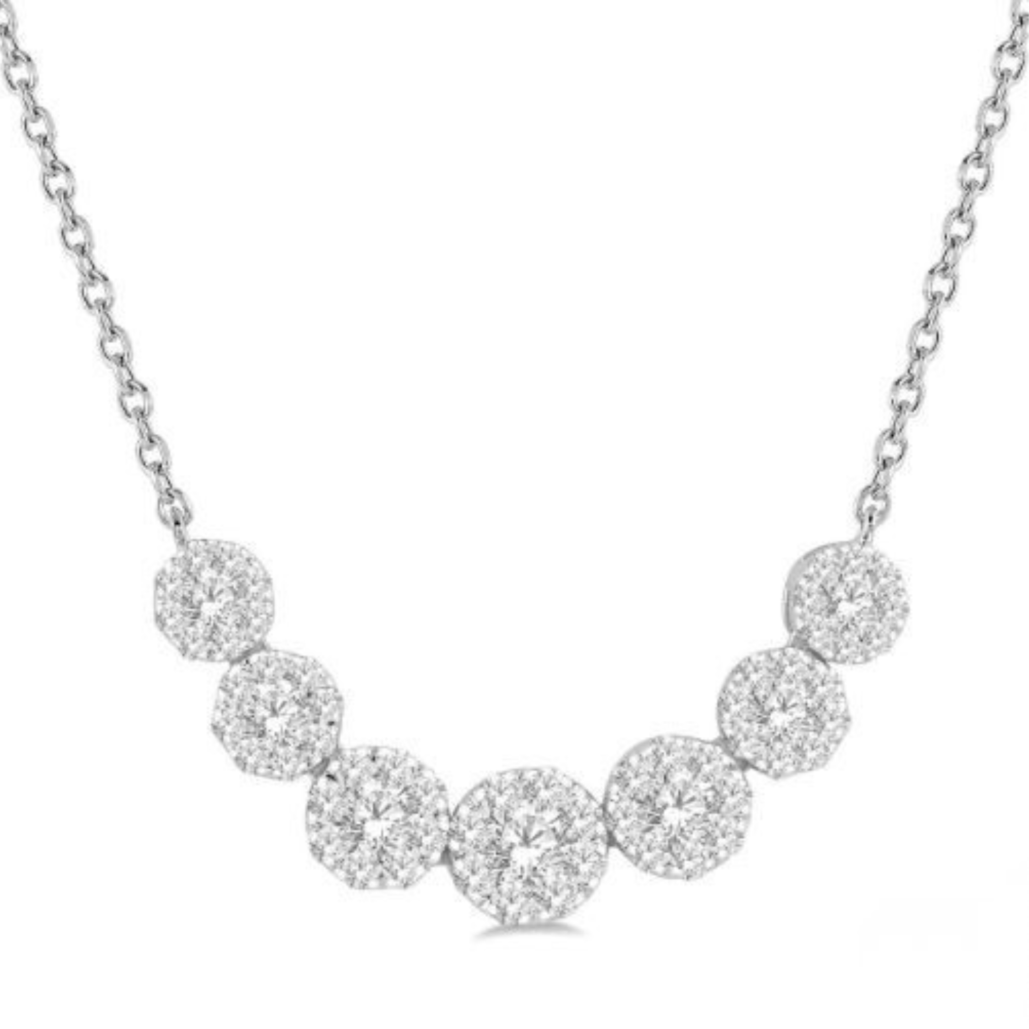 Lovebright Graduated Diamond Necklace in 14K White Gold