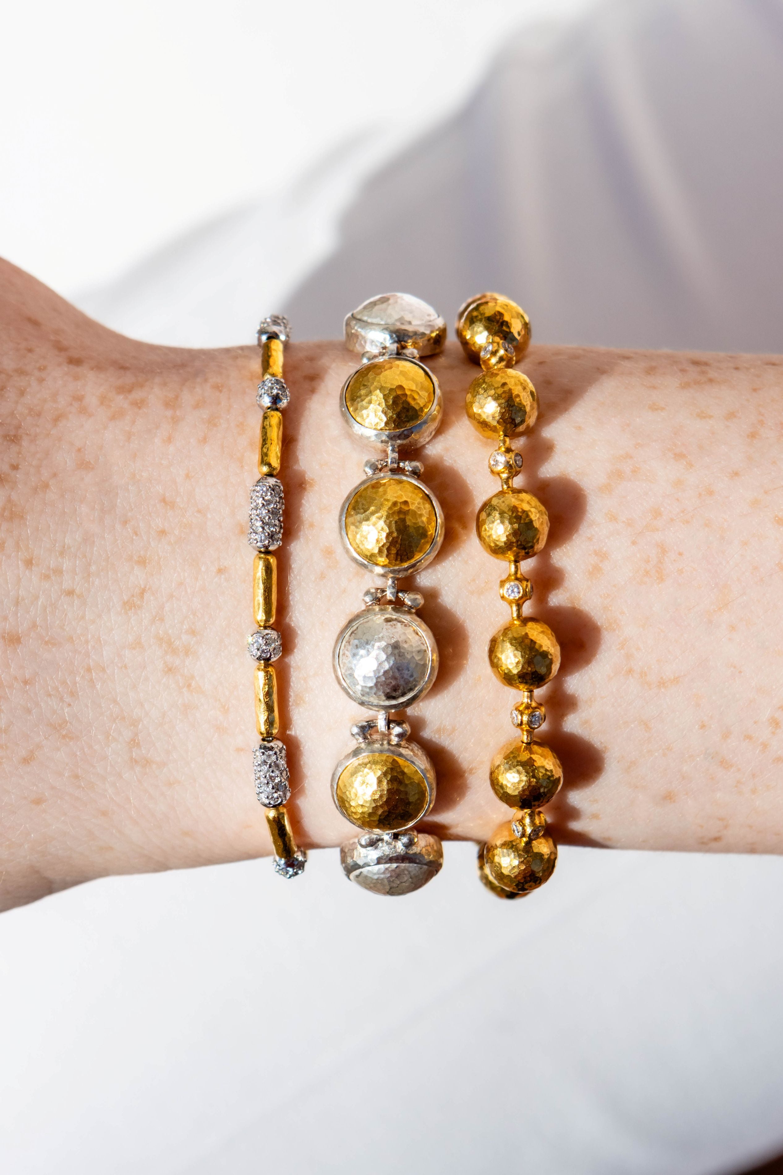 Gurhan Amulet Bracelet in Yellow Gold and Sterling Silver