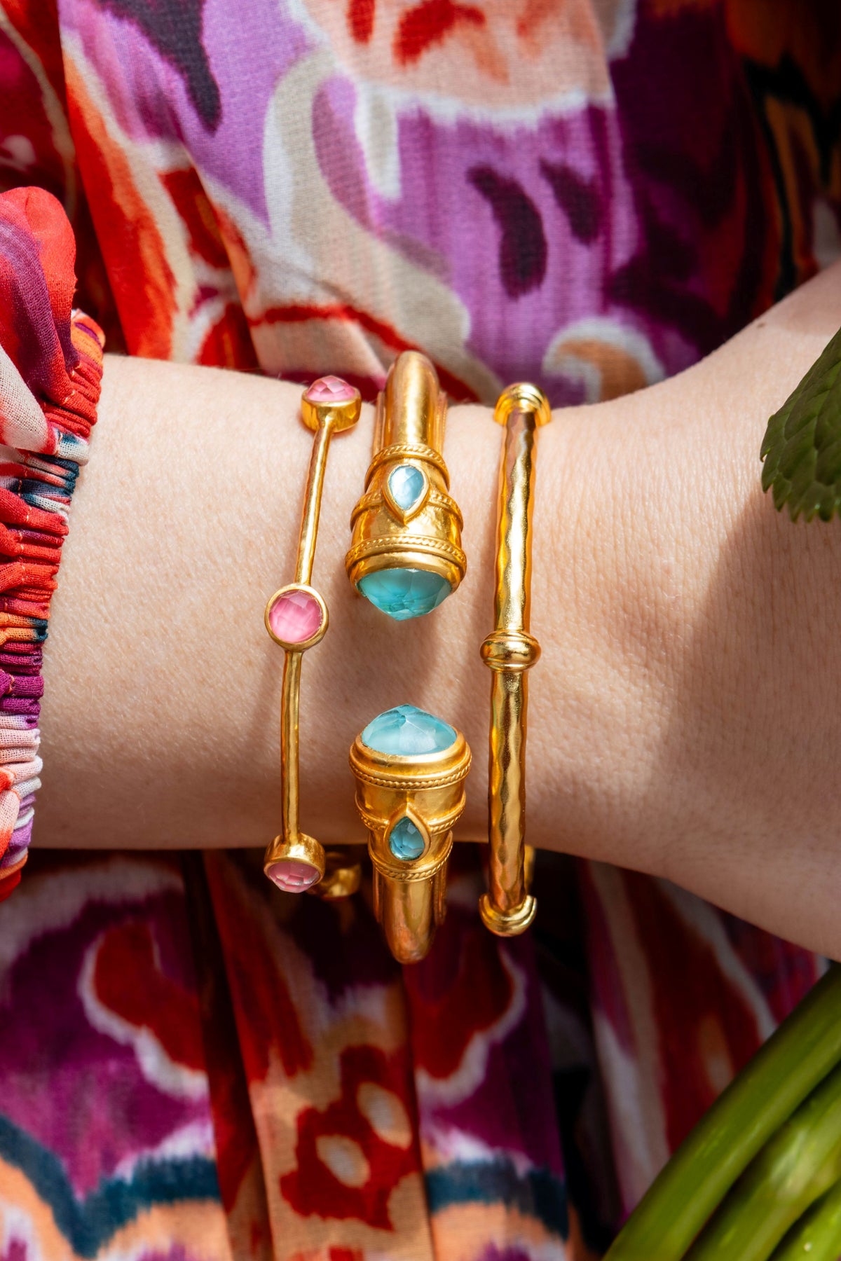 Julie Vos Savannah Bangle in Yellow Gold