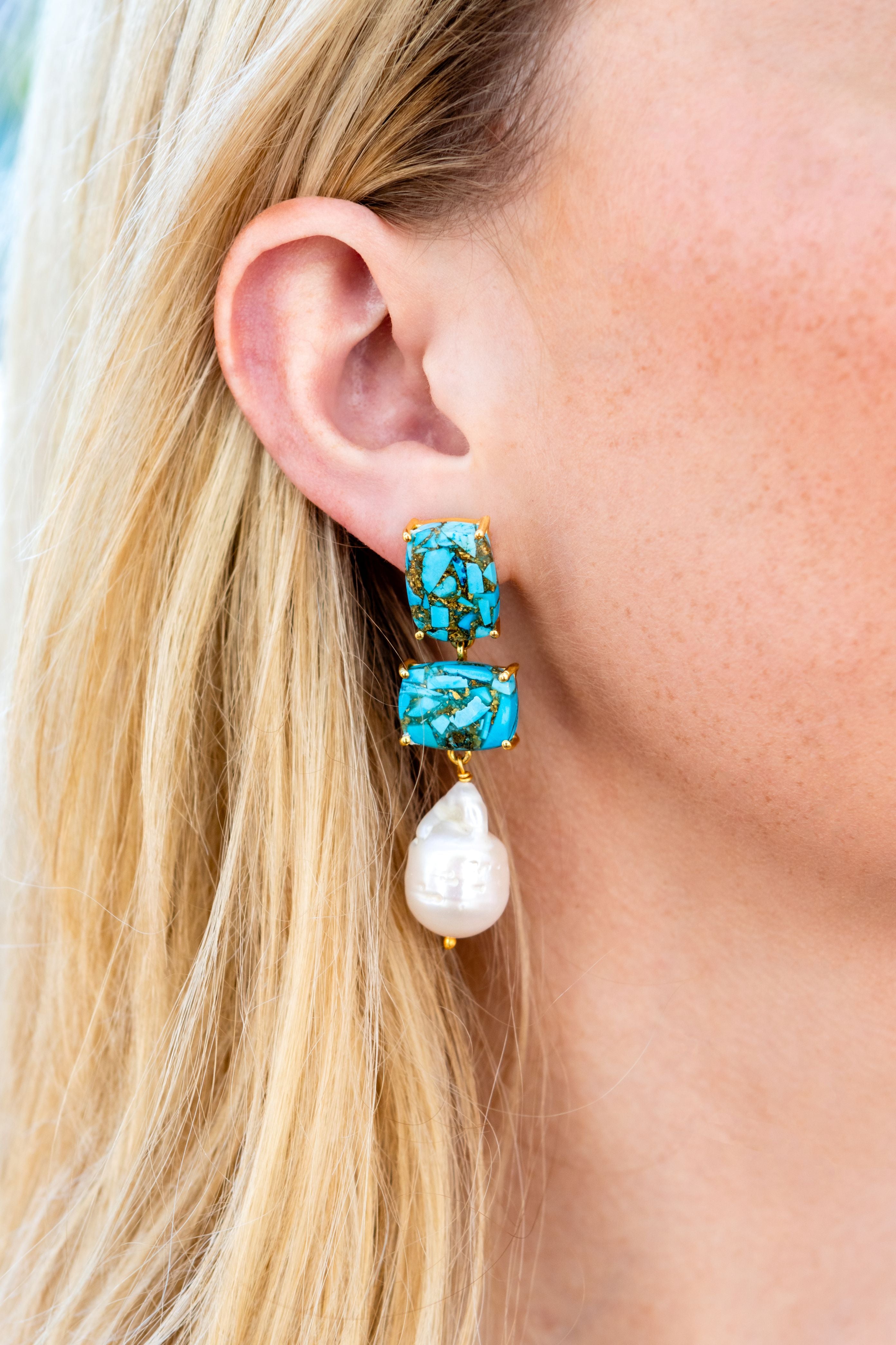 Wendy Perry Georgina Turquoise Drop Earrings